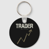 Handelaar Koop de Dip Day Trader en Cryptocurrency Sleutelhanger (Voorkant)