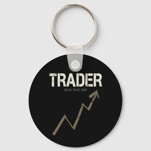 Handelaar Koop de Dip Day Trader en Cryptocurrency Sleutelhanger (Voorkant)