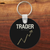 Handelaar Koop de Dip Day Trader en Cryptocurrency Sleutelhanger (Voorkant)