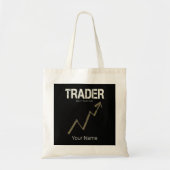 Handelaar Koop de Dip Day Trader en Cryptocurrency Tote Bag (Voorkant)
