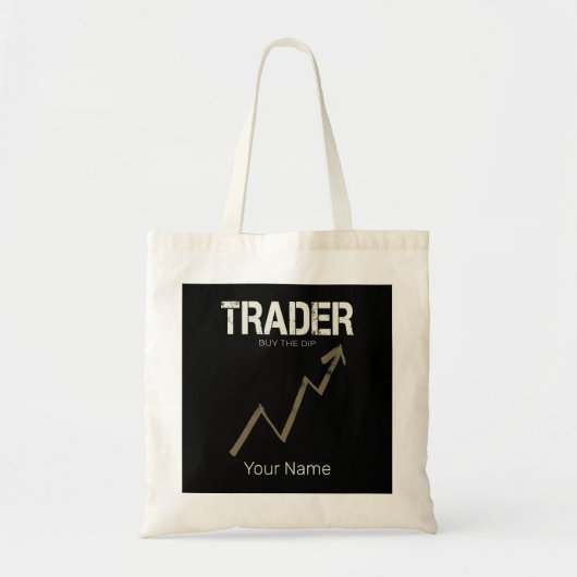 Handelaar Koop de Dip Day Trader en Cryptocurrency Tote Bag (Voorkant)