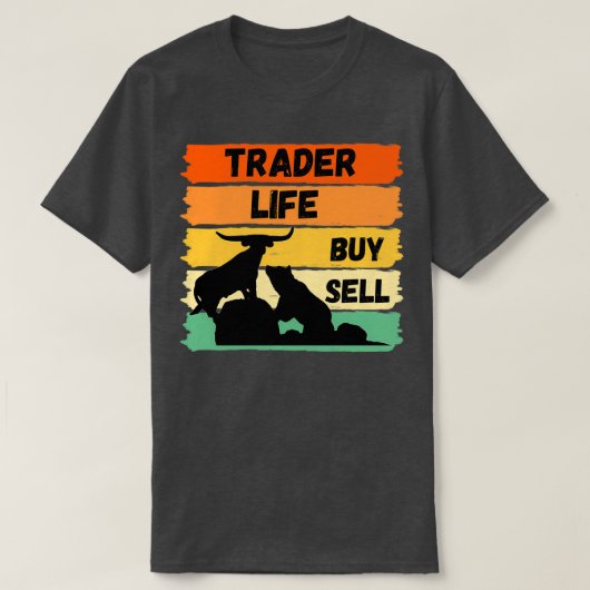 Handelaar Life Bull en Beer op de aandelenmarkt T-shirt (Design voorkant)