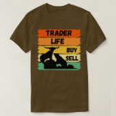 Handelaar Life Bull en Beer op de aandelenmarkt T-shirt (Design voorkant)