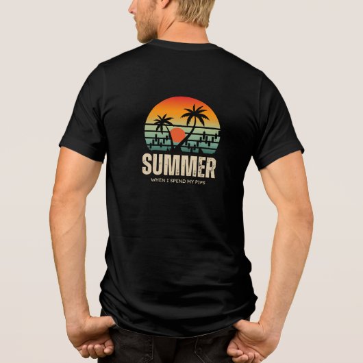 Handelaar ontwerp | Zomer | Grappig Tri-Blend Shirt (Achterkant)