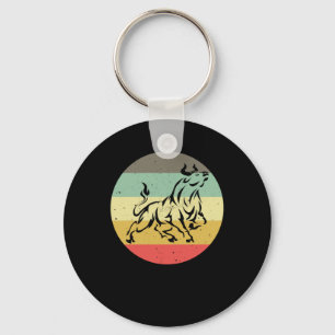 Handelaar op de  aandelenmarkt met terugwerkende k sleutelhanger