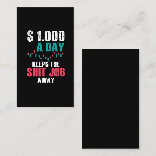 Handelaar op de beurs visitekaartje (Voorkant / Achterkant)