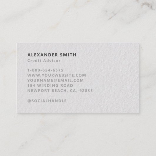 Handelaarsgrafiek Faux in reliëf gemaakt Moderne P Visitekaartje (Achterkant)