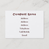 HANDELAREN, BOUWERS VISITEKAARTJE (Achterkant)