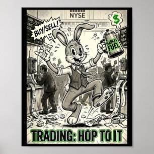 Handelaren hopen op een klassieke tekenfilm beursd poster