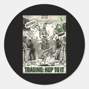 Handelaren hopen op een klassieke tekenfilm beursd ronde sticker