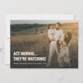 Handelen Normaal Grappig Familie Kerstfoto Feestdagenkaart (Voorkant)