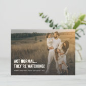 Handelen Normaal Grappig Familie Kerstfoto Feestdagenkaart (Staand voorkant)