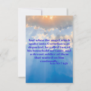 Handelingen 10:7 KJV bijbelbaar Wenskaart met scri Kaart