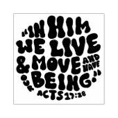 Handelingen 17:28 Bijbelvers Handschrift Typografi Rubberstempel (Afrduk)