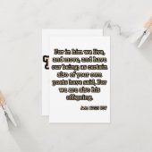 Handelingen 17:28 KJV Bijbel Verse Groet Kaart (Voorkant / Achterkant in situ)