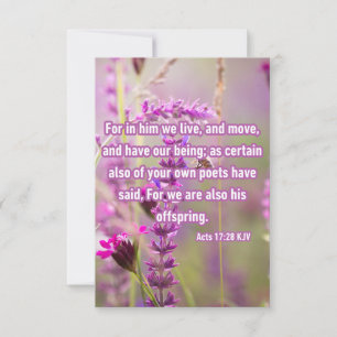 Handelingen 17:28 KJV Bijbel Verse Pic Groet Kaart