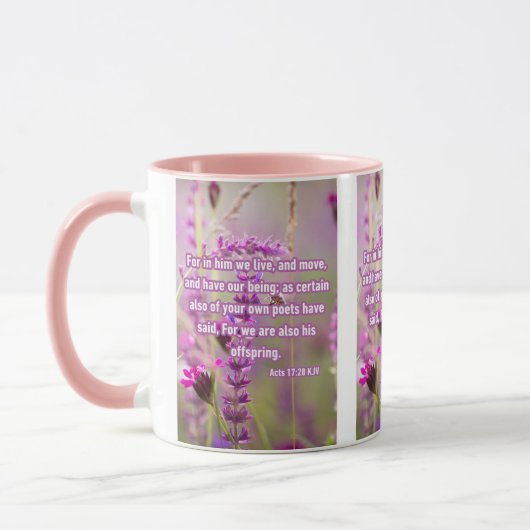 Handelingen 17:28 KJV Bijbel Verse Pic Two-Tone Mok (Links)