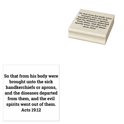 Handelingen 19:12 Verse houten blokgebondene rubbe Rubberstempel (Gestempeld)