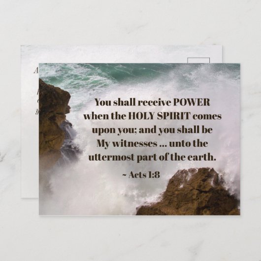 Handelingen 1:8 U ontvangt een netbus Briefkaart (Voorkant / Achterkant)