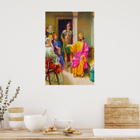 Handelingen 28:23-31 Paul Preaches op het poster v (Keuken)