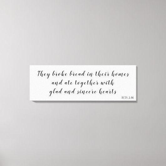 Handelingen 2:46 vers canvas afdruk (Voorkant)