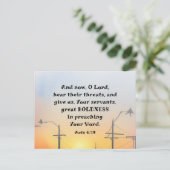 Handelingen 4:29 O Heer geef grote moed Bijbel ver Briefkaart (Staand voorkant)