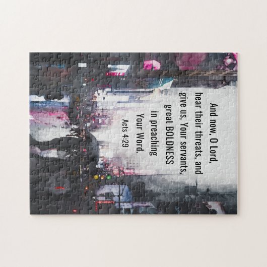 Handelingen 4:29 O Heer geef grote moed Bijbel ver Legpuzzel (Horizontaal)