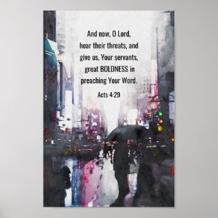 Handelingen 4:29 O Heer geef grote moed Bijbel ver Poster