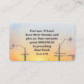 Handelingen 4:29 O Heer geef grote moed Bijbel ver Visitekaartje (Voorkant)