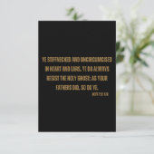 Handelingen 7:51 KJV Bijbelscriptflauwval Kaart (Staand voorkant)