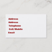 HANDELINGEN, AUTOREPARATEN VISITEKAARTJE (Achterkant)