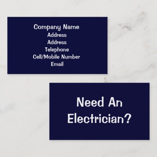 HANDELINGEN. ELEKTRICITEIT. VISITEKAARTJE (Voorkant / Achterkant)