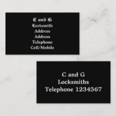 HANDELINGEN, LOCKSMITHEN VISITEKAARTJE (Voorkant / Achterkant)