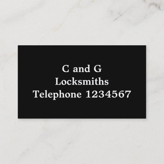 HANDELINGEN, LOCKSMITHEN VISITEKAARTJE (Achterkant)