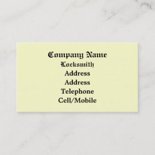 HANDELINGEN, LOCKSMITHEN VISITEKAARTJE