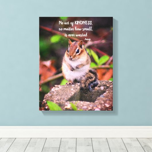 Handelingen van de Kindness Inspirerend Quote Chip Canvas Afdruk (Insitu (Houten vloer))