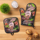 Handelingen van de Kindness Inspirerend Quote Chip Ovenwant & Pannenlap Set (Top down)