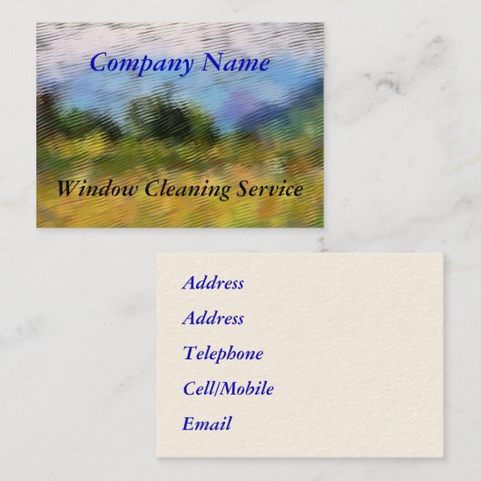 HANDELINGEN, WINDOW CLEANING VISITEKAARTJE (Voorkant / Achterkant)