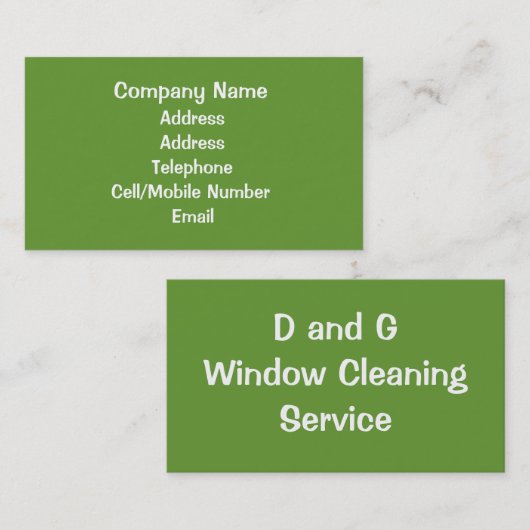 HANDELINGEN, WINDOW CLEANING VISITEKAARTJE (Voorkant / Achterkant)