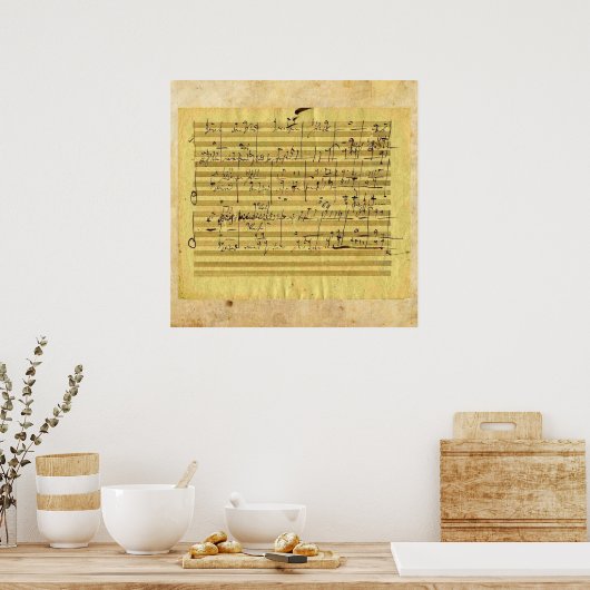 Handel's "Messiah" in de hand van Beethoven Poster (Keuken)