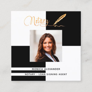 Handelsagent voor zwarte foto QR-code Vierkante Visitekaartje