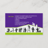 Handelsbemiddeling, huisonderhoud en gradenzorg visitekaartje (Achterkant)