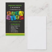 Handelsbemiddeling, huisonderhoud visitekaartje (Voorkant / Achterkant)