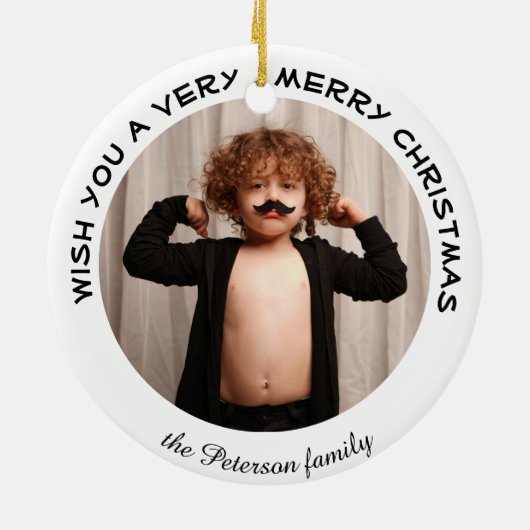 Handelsbemiddeling in Cadeaus | Aangepaste fotofin Keramisch Ornament (Achterkant)