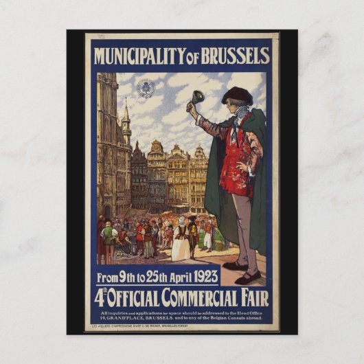 handelsbeurs te Brussel Briefkaart (Voorkant)