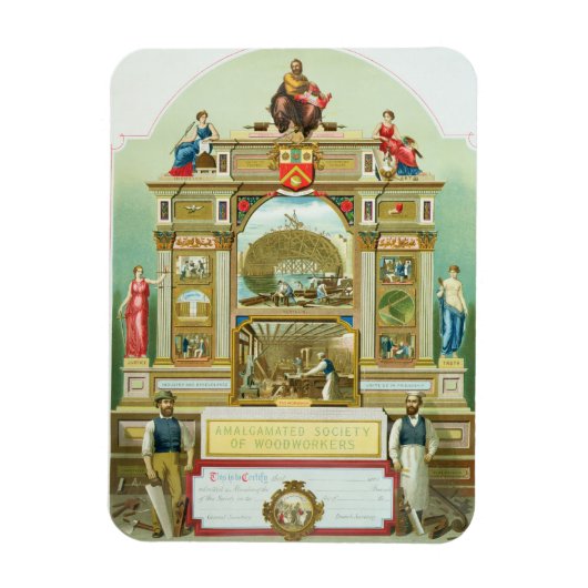 Handelsemblem van de Amalgamated Society of Woodwo Magneet (Verticaal)