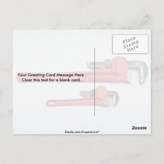 Handelsgereedschap - Twee apenmoersleutels Briefkaart (Achterkant)