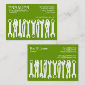 Handelsinstrumenten (Chubby) - wit op groen Visitekaartje (Voorkant / Achterkant)