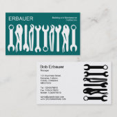 Handelsinstrumenten - wit op Blauwgroen Visitekaartje (Voorkant / Achterkant)