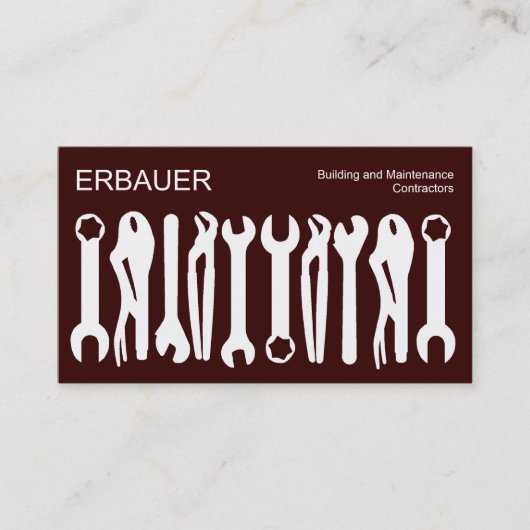 Handelsinstrumenten - wit op donkerbruin 330000 visitekaartje (Voorkant)